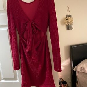 Long sleeve red dress